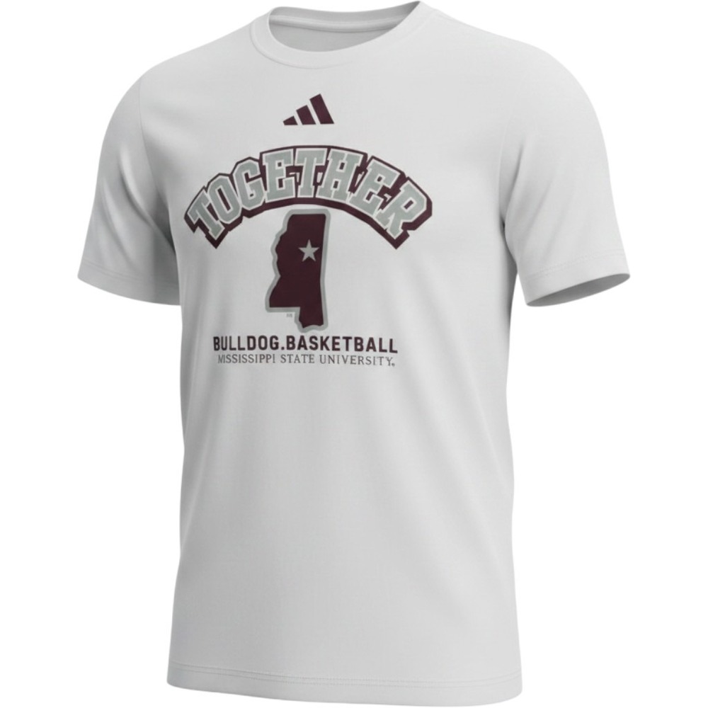 Adidas Mississippi State Bulldogs Basketball Together Tee White Mens M NEW